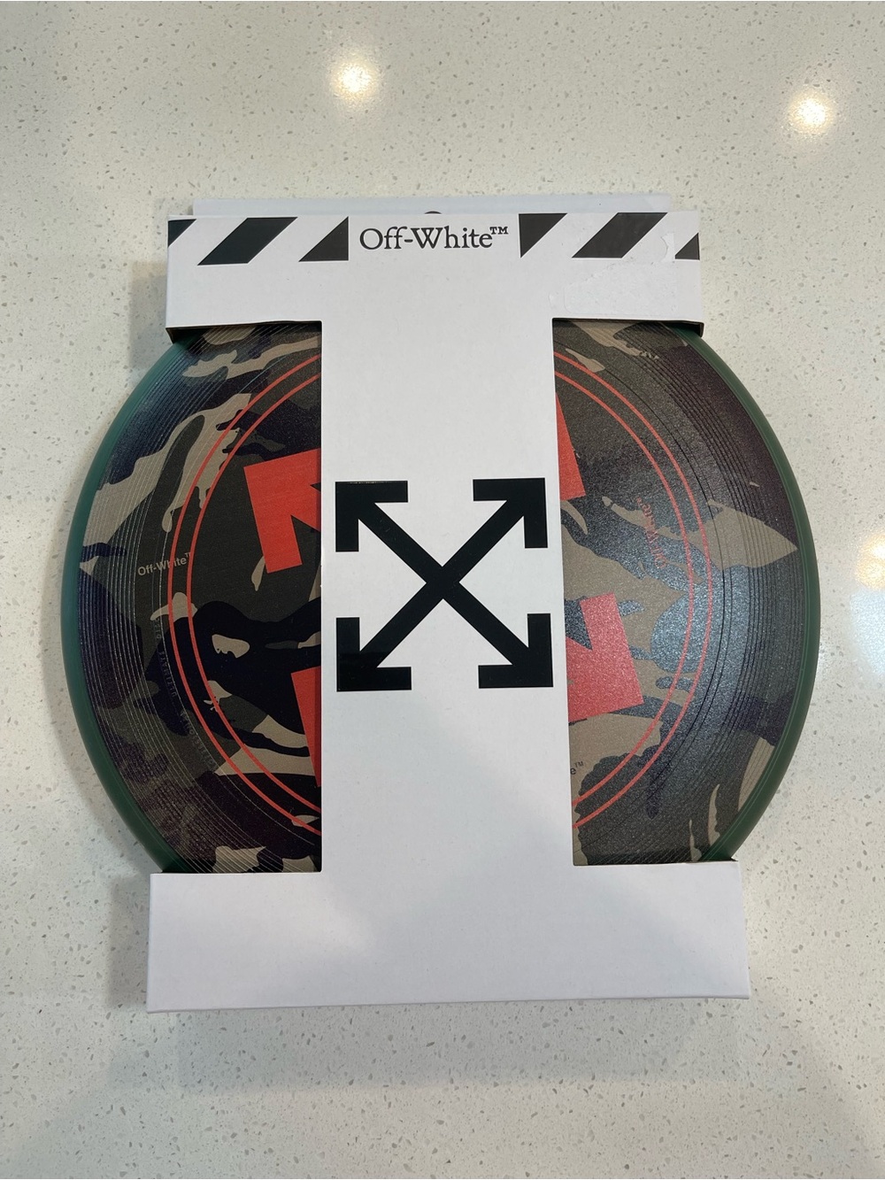 Off-White Dark Green Branded Disc Plate
